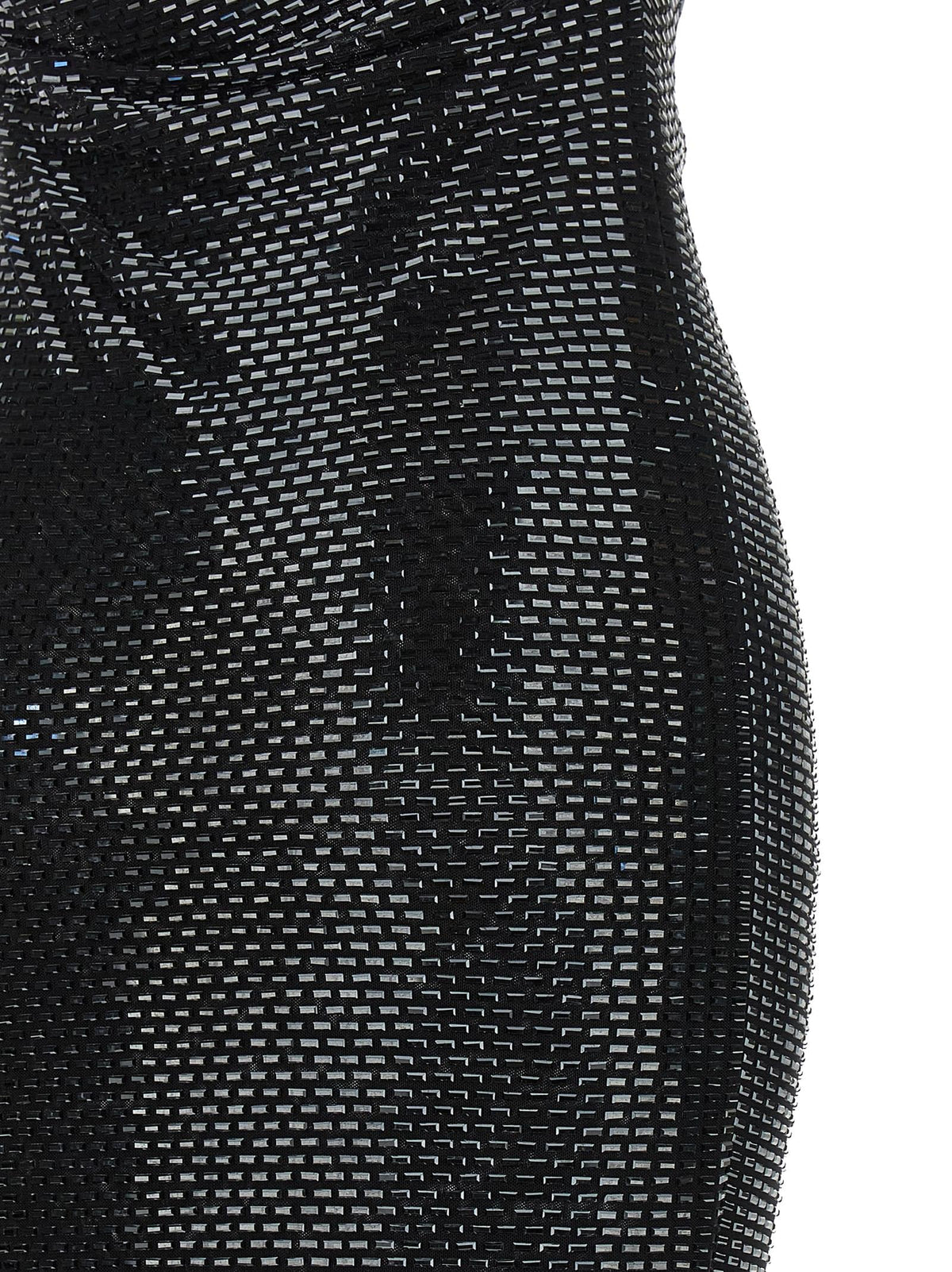 Self Portrait Women 'Black Rhinestone Draped Maxi' Dress