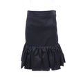 PRADA BLACK SKIRT WITH PLEATED BUBBLE DETAIL - SIZE 46