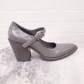 PRADA GREY MARY JANE LEATHER PUMPS - SIZE 38