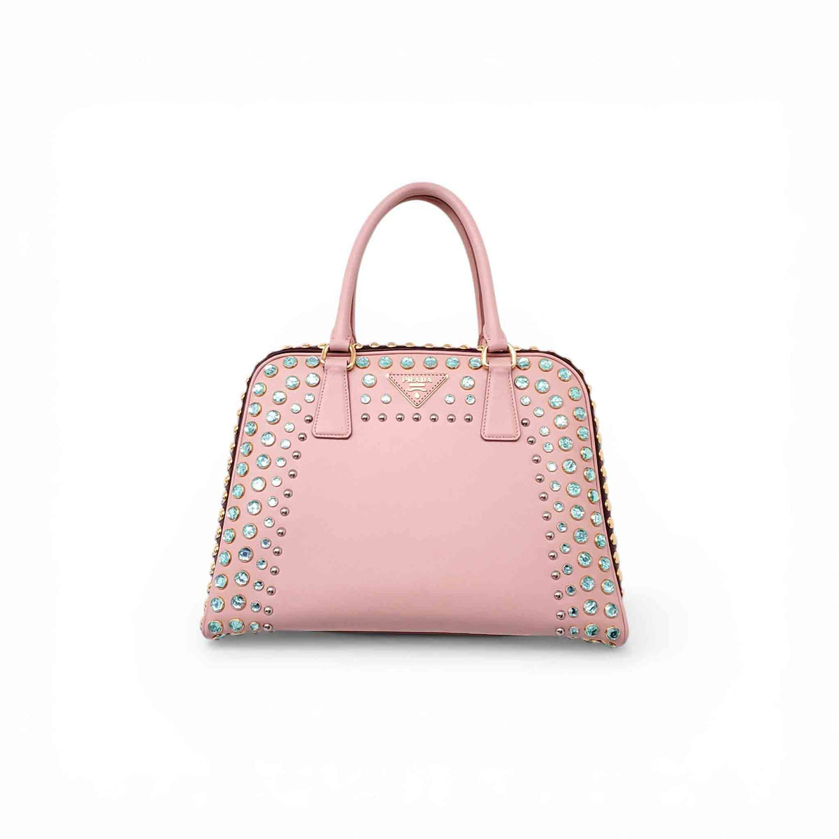 PRADA PINK CRYSTAL SAFFIANO TOTE BAG