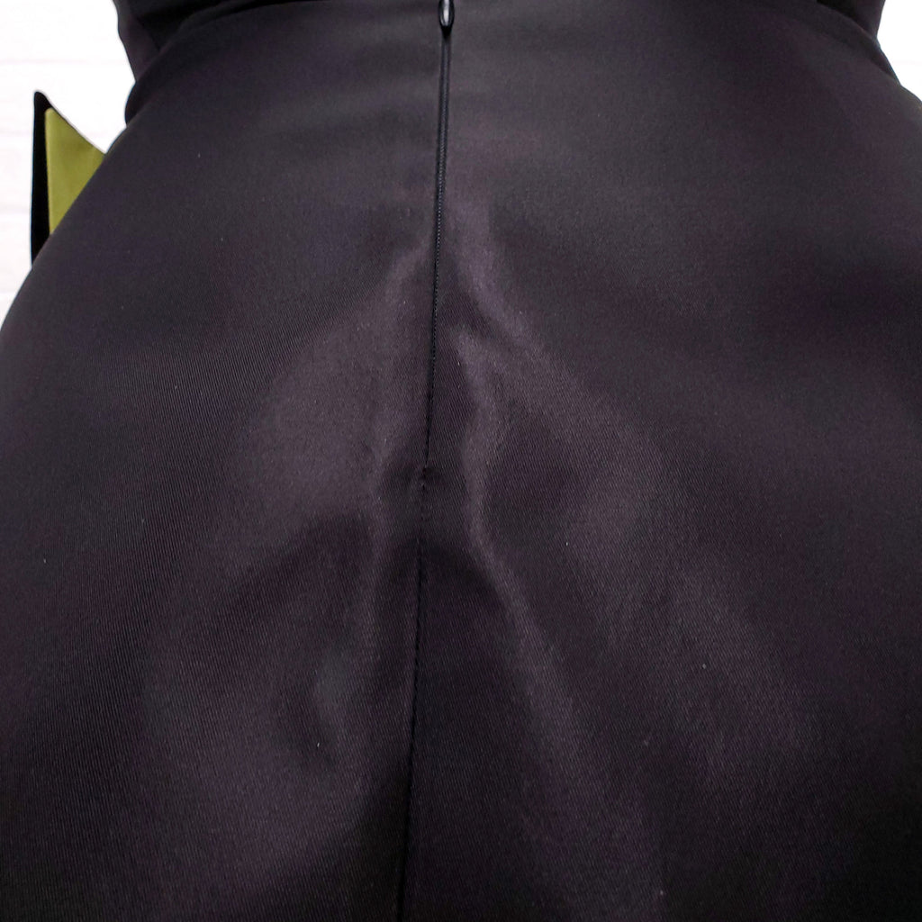 PRADA SATIN DRESS WITH BOW - SIZE 38
