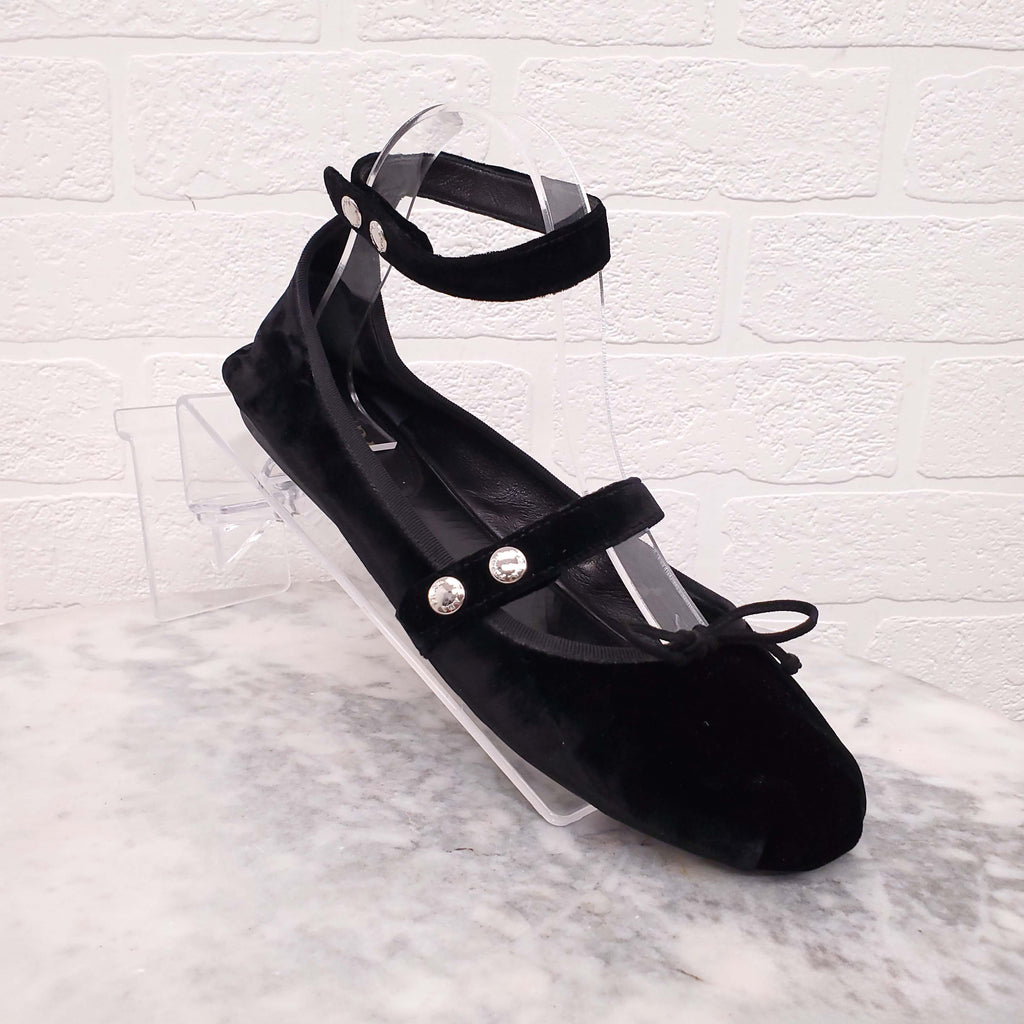 PRADA VELVET FLATS - SIZE 40
