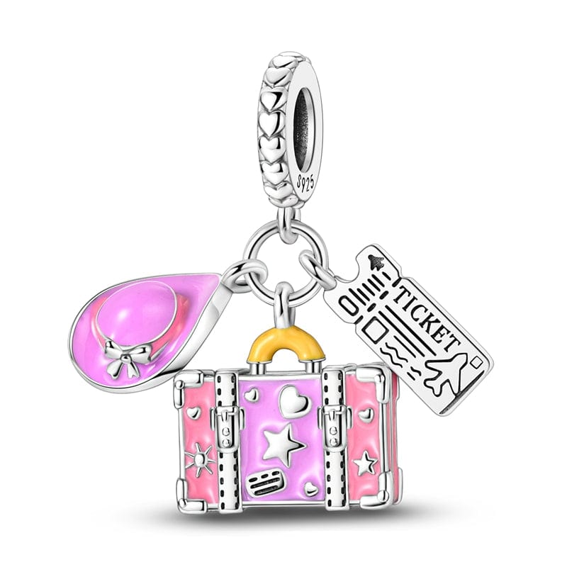 Pink Travel Bag Charm