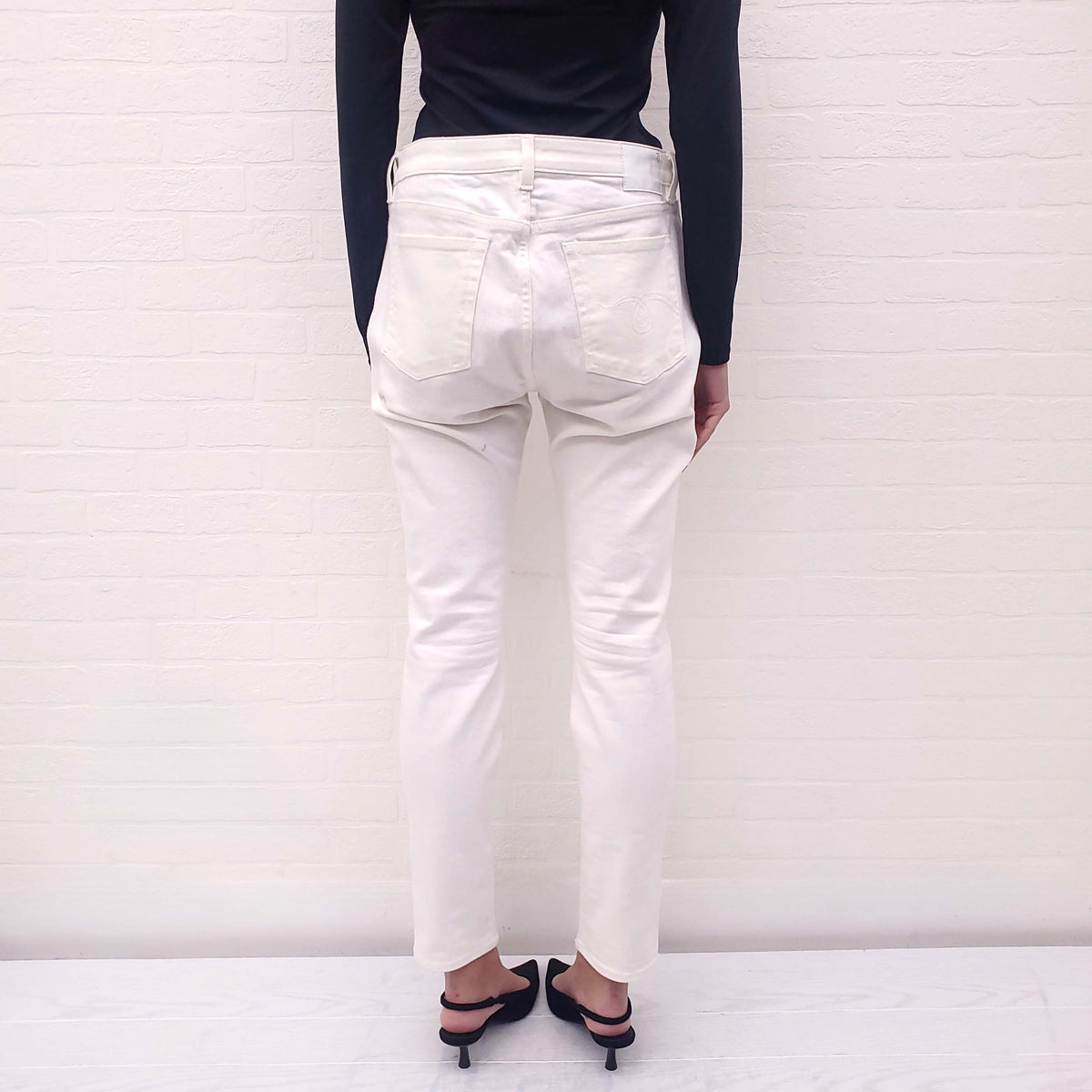 R13  'ALISON SKINNY' WHITE DENIM - SIZE 31