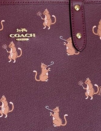 Coach Reversible City Tote With Party Cat Print