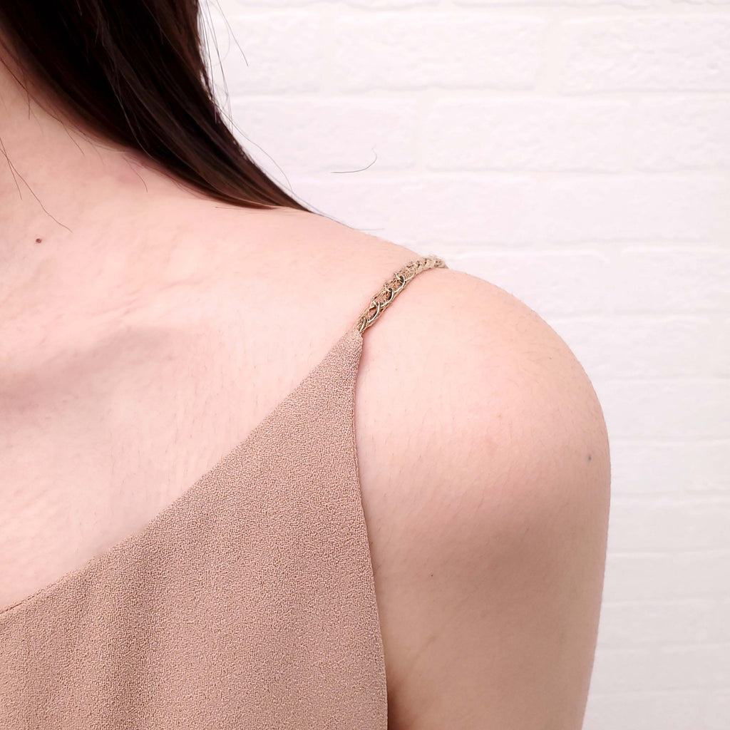 SAINT LAURENT NUDE CHAIN DRESS - SIZE 38