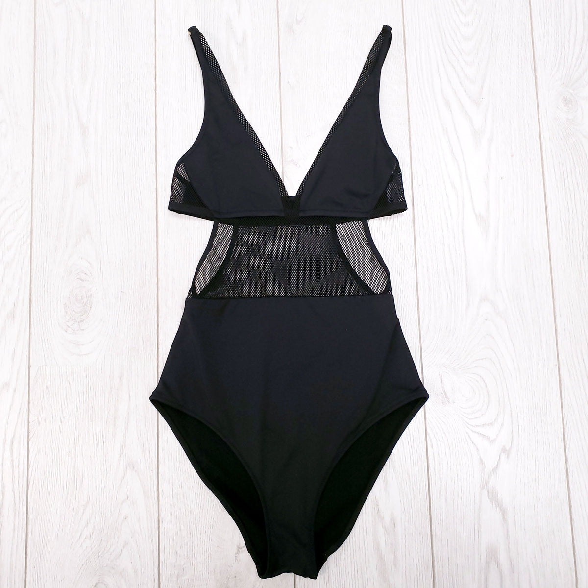 STELLA MCCARTNEY BLACK MESH SWIMSUIT - SIZE XS