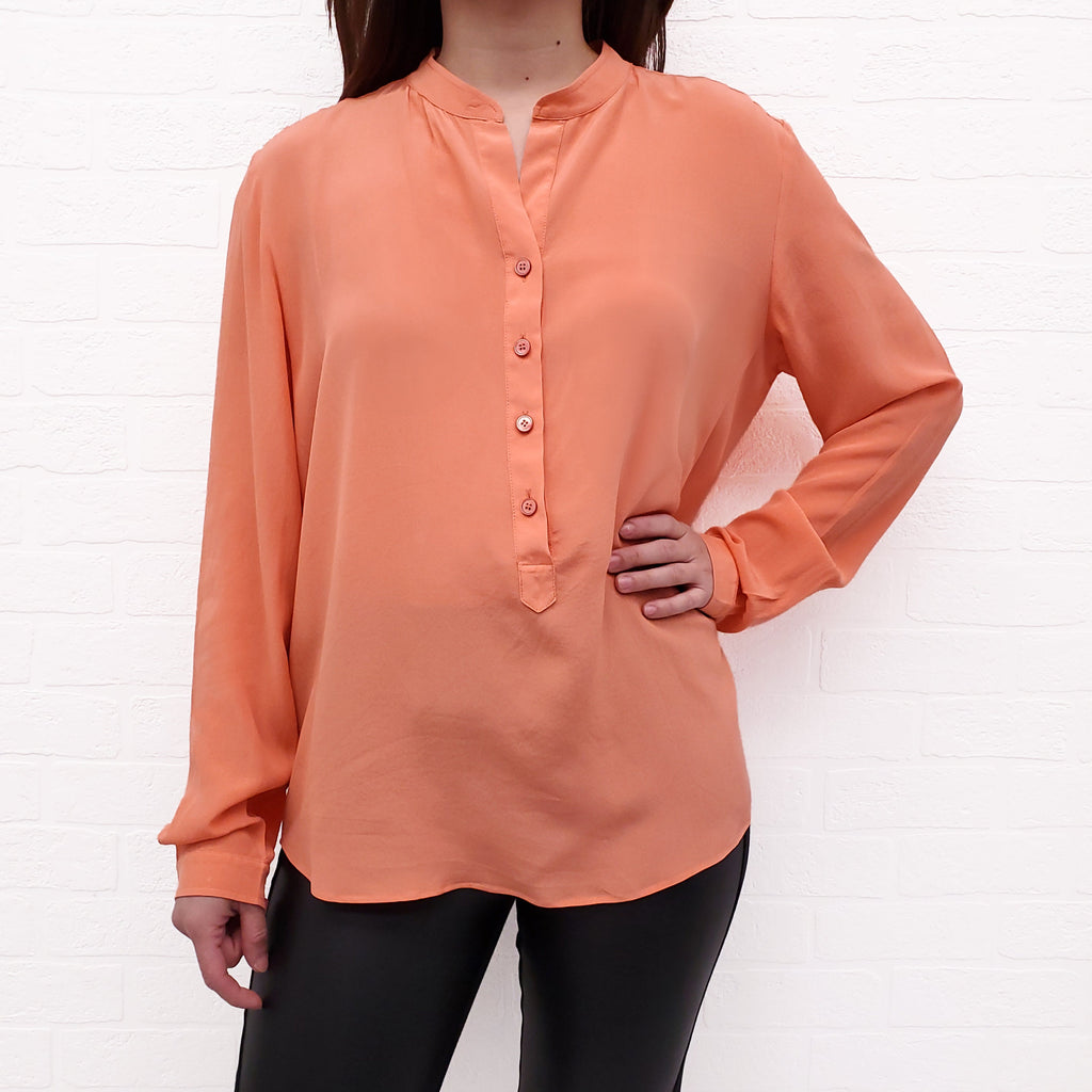 STELLA MCCARTNEY ORANGE SILK BLOUSE - SIZE 40