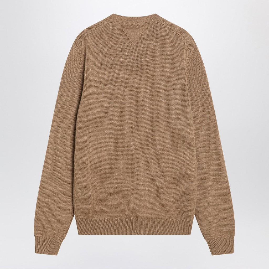 Prada Camel-Coloured Cardigan In Cashmere Men