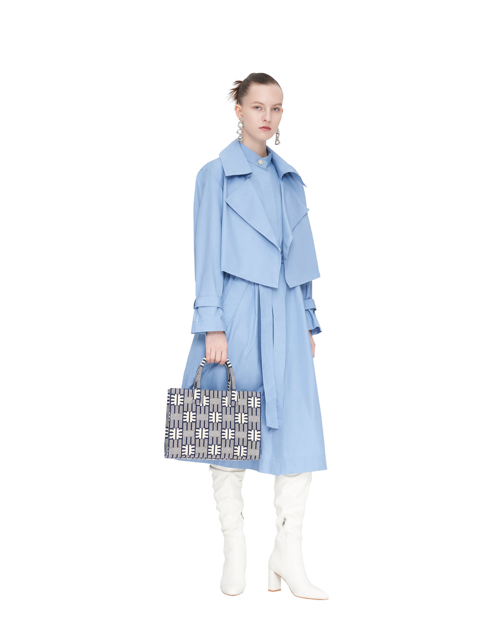 FEI Jacquard Knit Medium Tote Bag - Navy