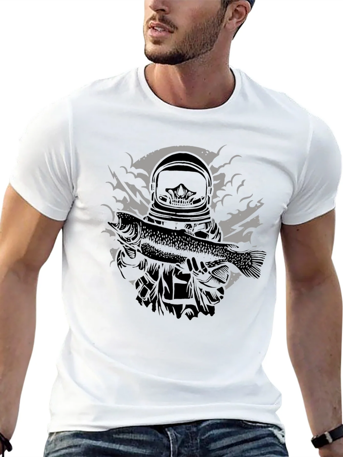 Astronaut Fish Graphic T-Shirt
