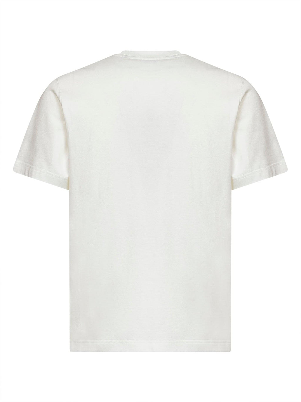 Burberry Men Chalk White Cotton T-Shirt With Knight Patch