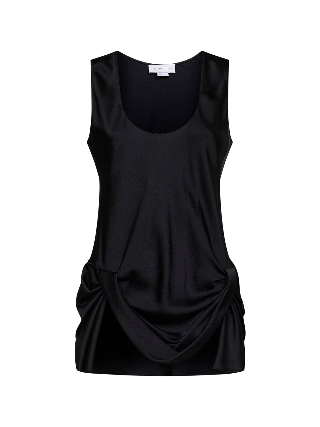 Stella Mccartney Women Black Satin Draped Top