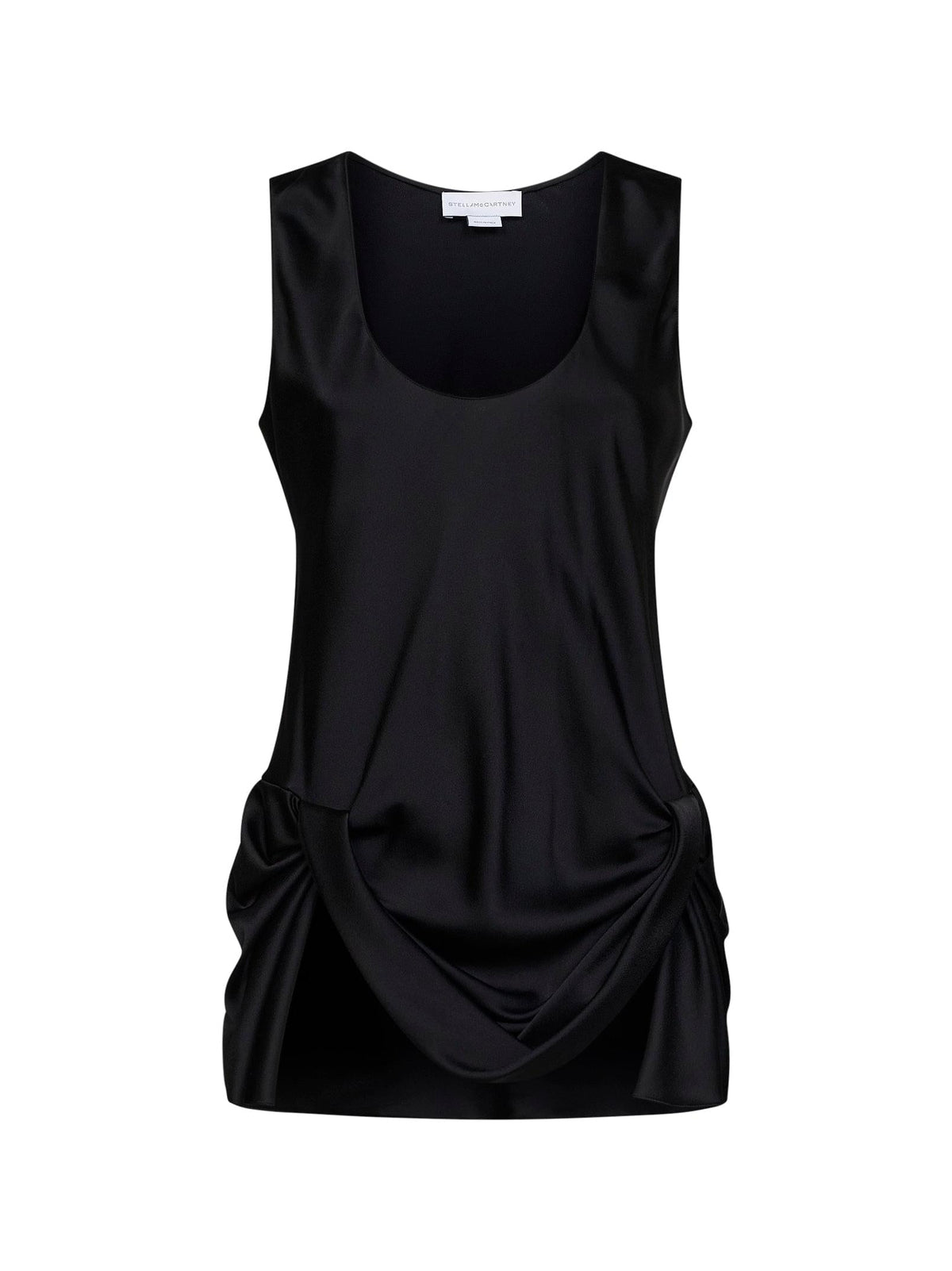 Stella Mccartney Women Black Satin Draped Top