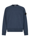 Stone Island Men Slate Blue Cotton Crewneck Sweatshirt