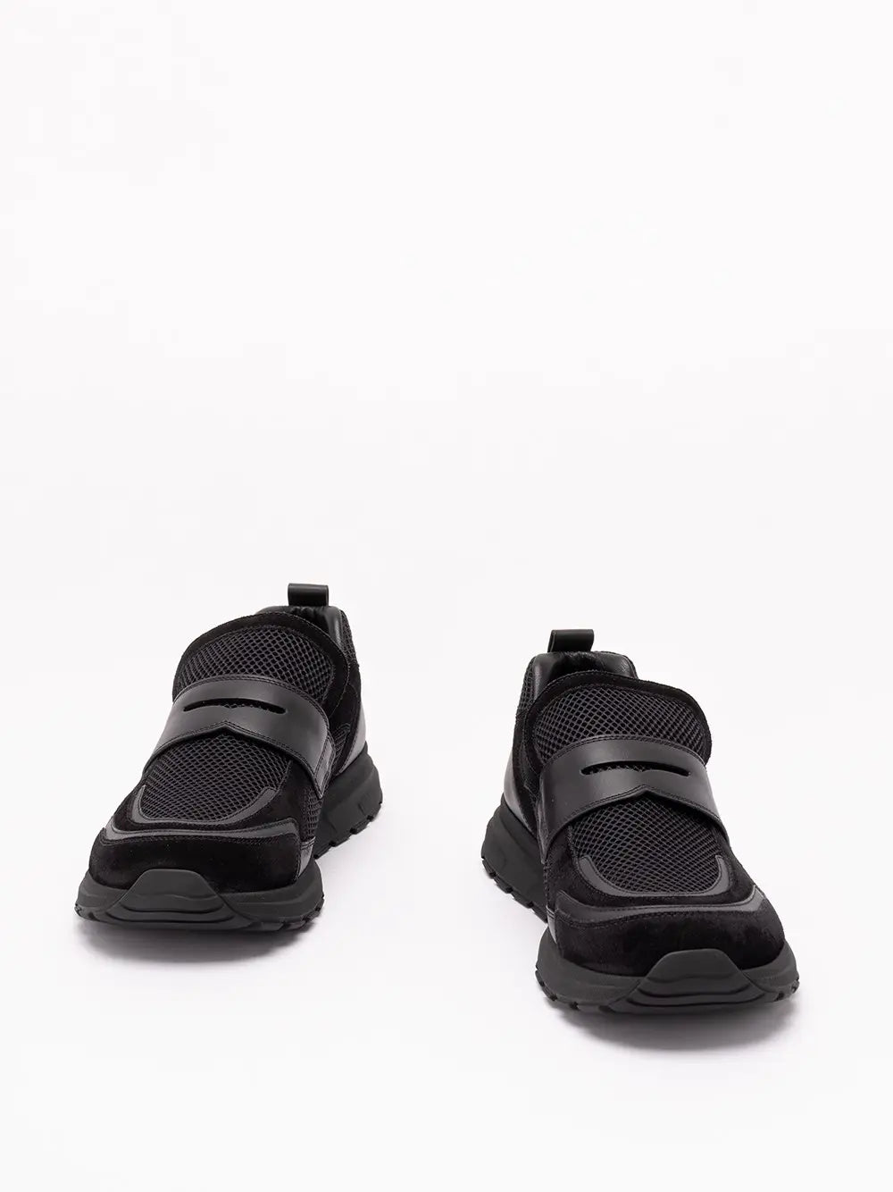 Prada Men Mesh And Leather Sneakers