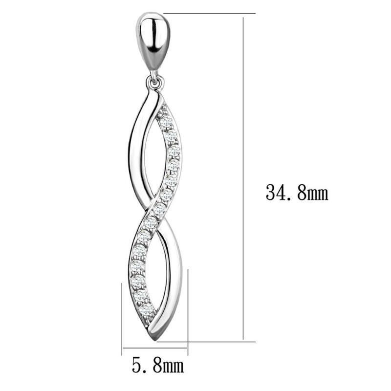 Rhodium Brass Earrings with AAA Grade CZ in Clear