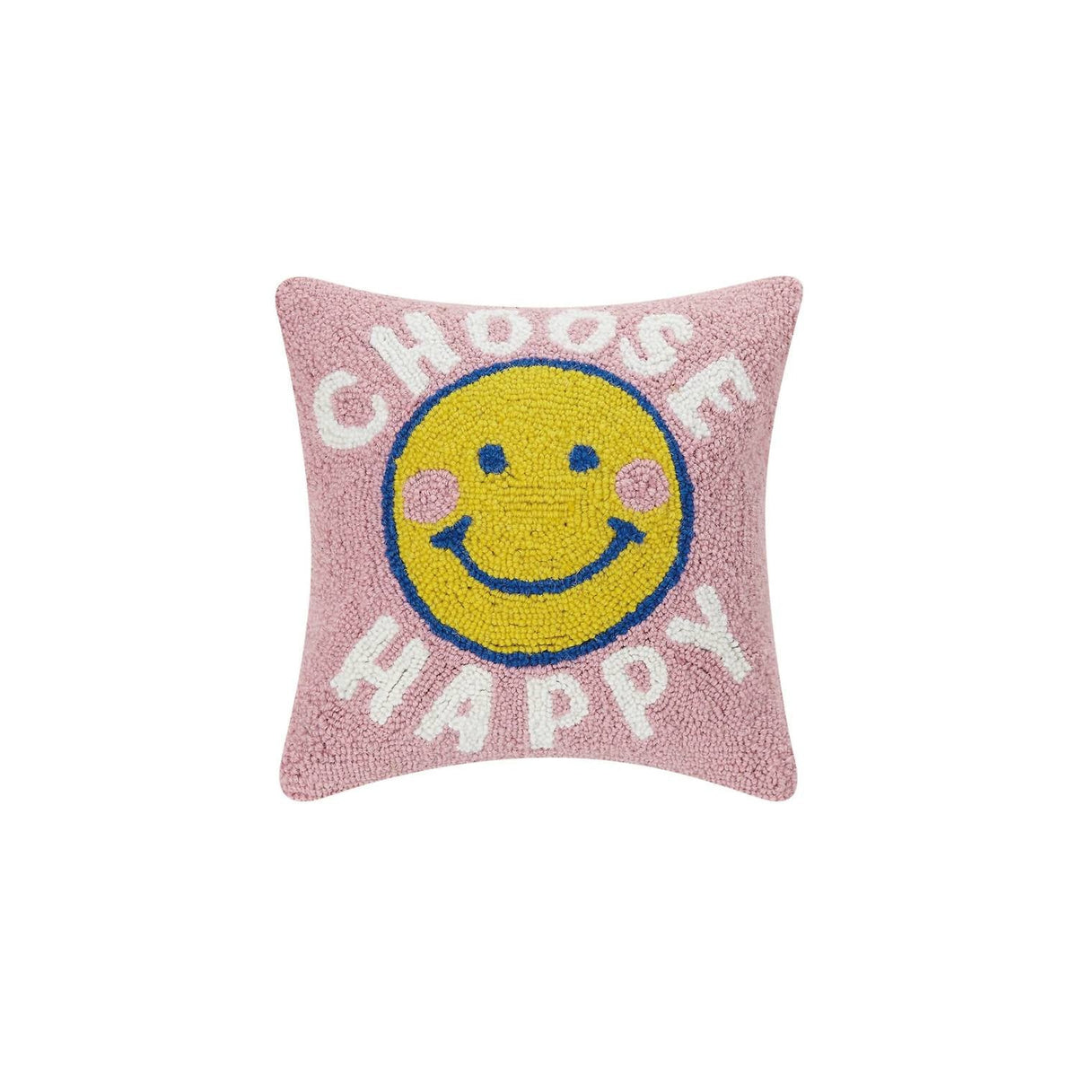 Choose Happy Hook Pillow In Pink