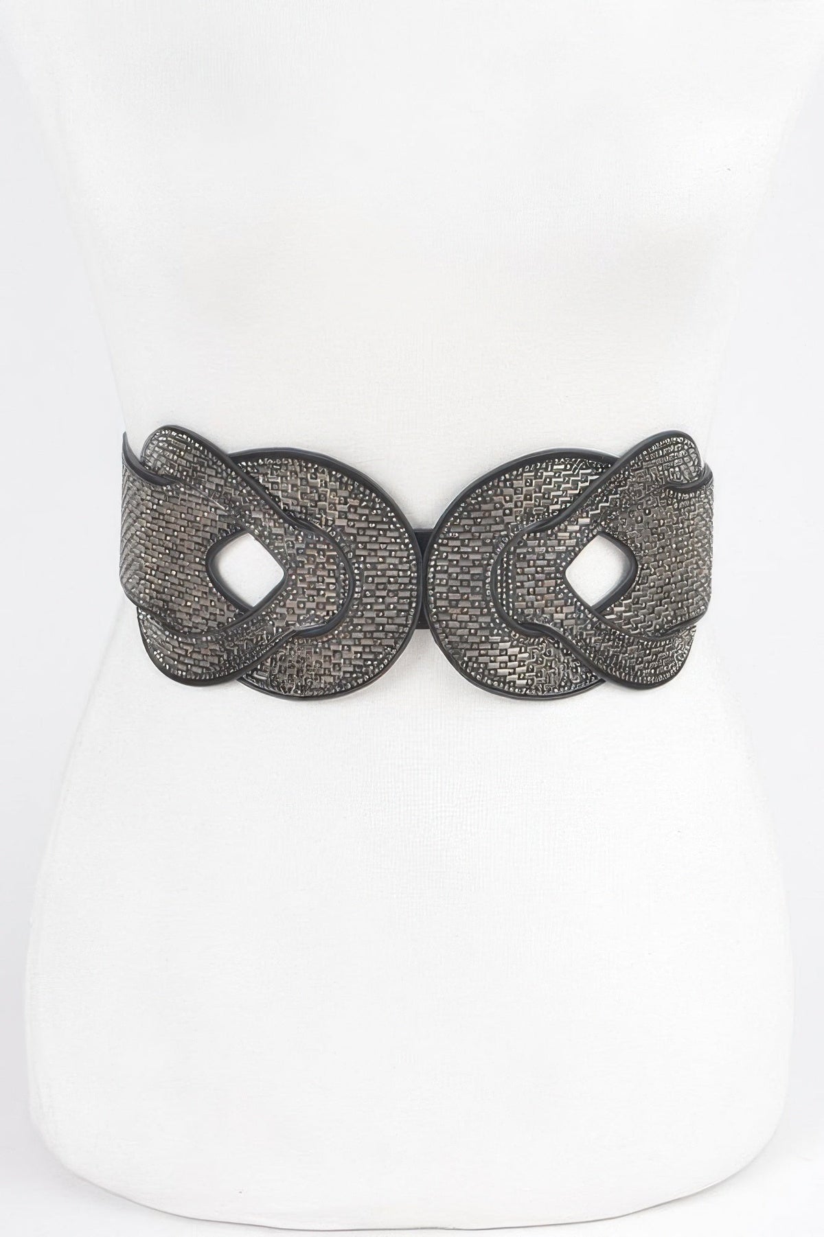 Multi Rhinestone Plus Size Elastic Belt