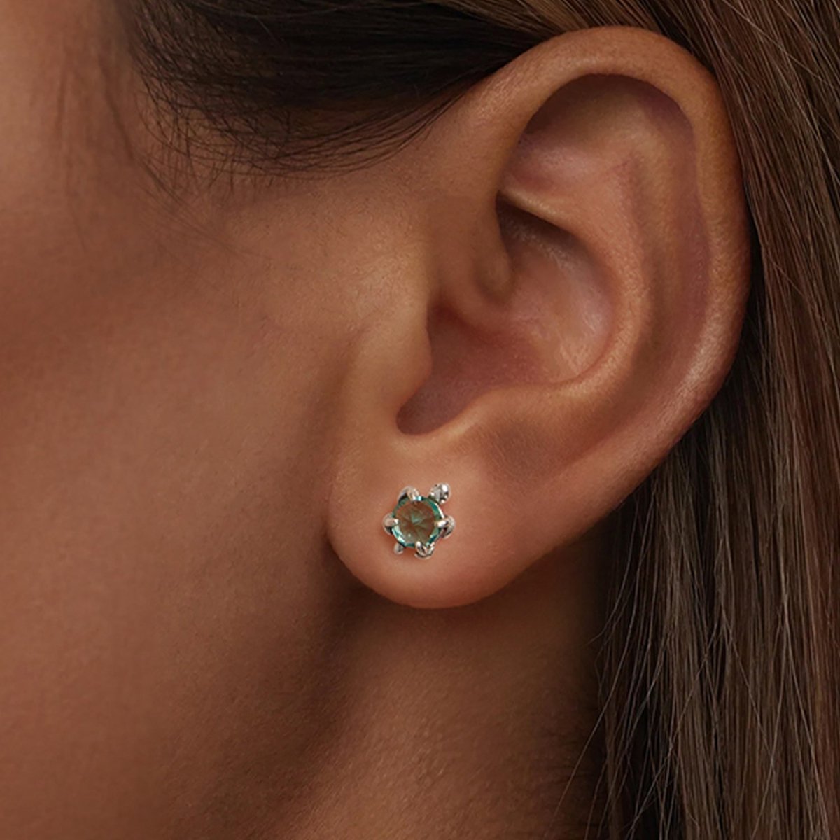 Aqua Sea Turtle Stud Earrings