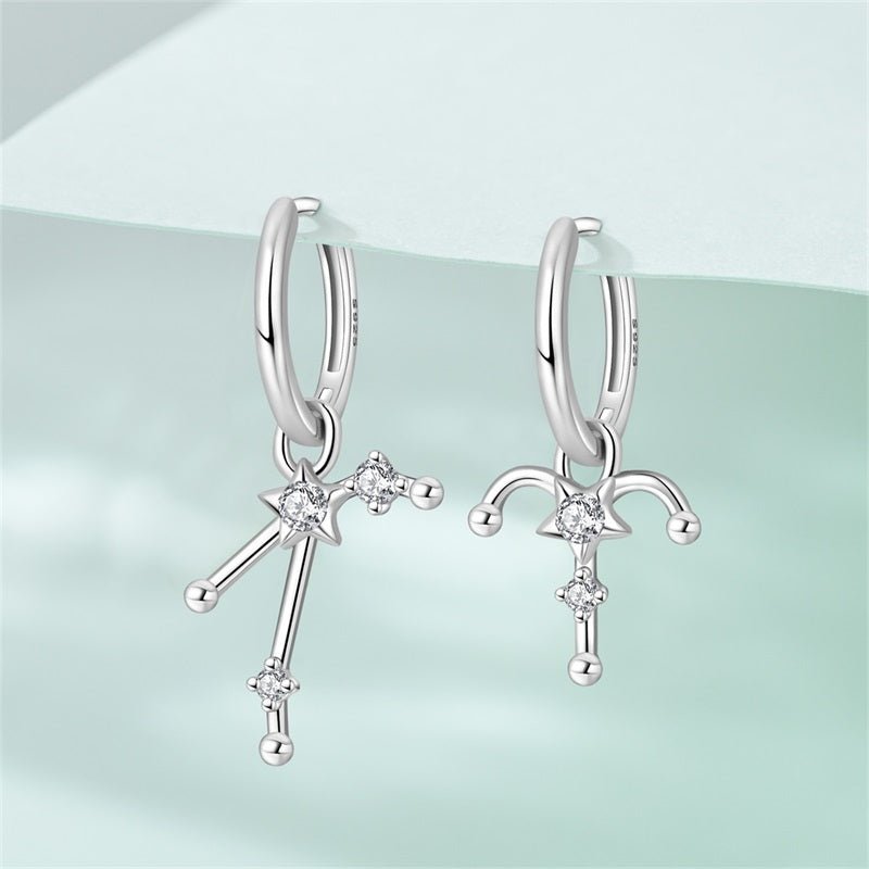 Aries Constellation Zodiac Hoop Earrings