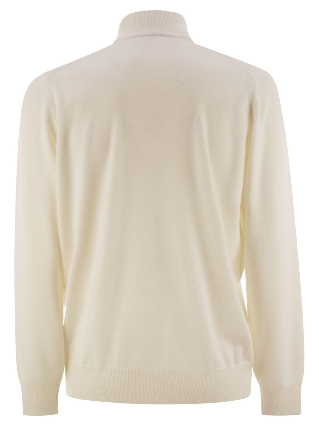 Brunello Cucinelli Men High-Necked Cashmere Sweater With Zip Opening