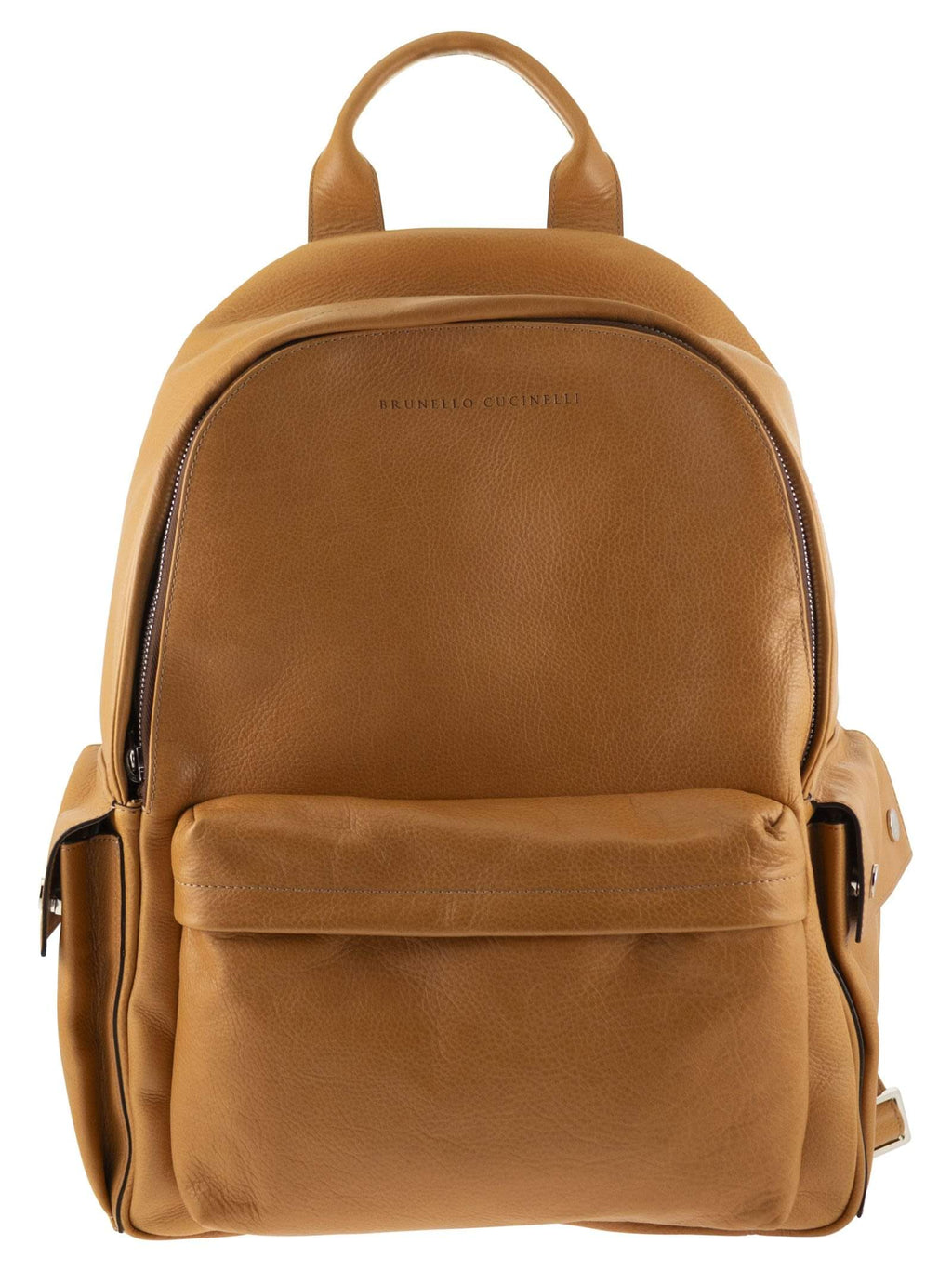 Brunello Cucinelli Men Grained Leather Backpack With Patch Pockets