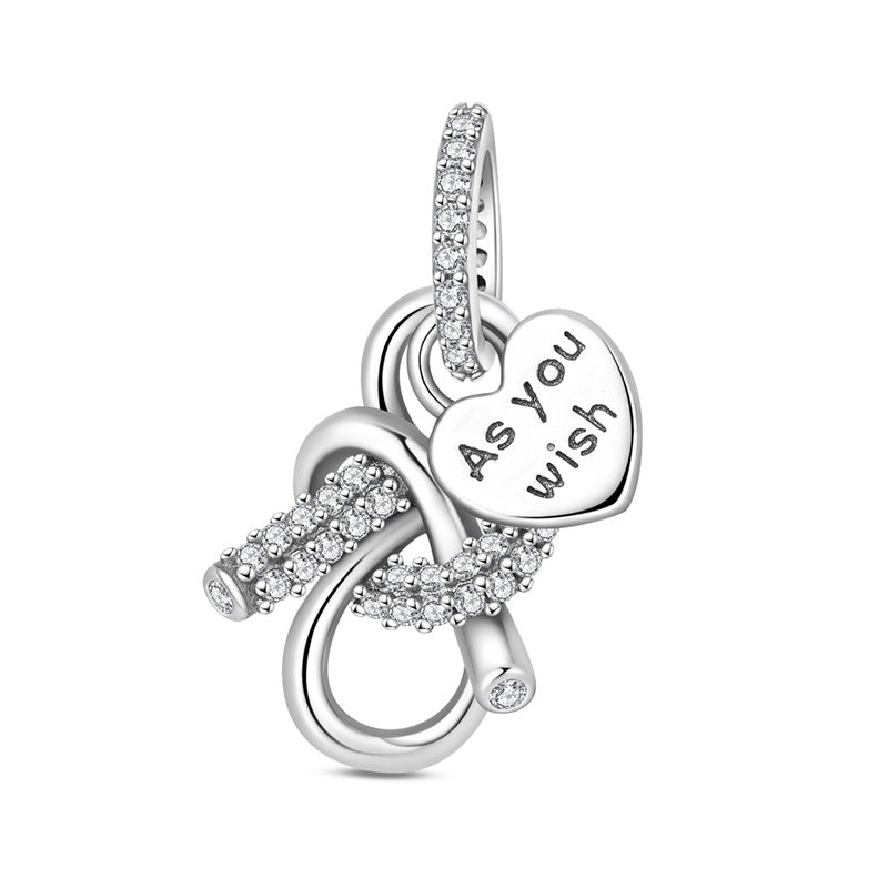 As You Wish Heart Knot Dangle Charm
