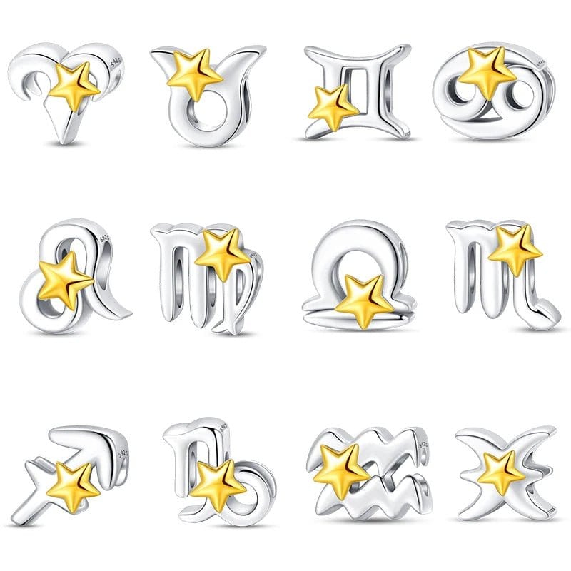 Gold Star Astrology Signs Zodiac Constellation Charms