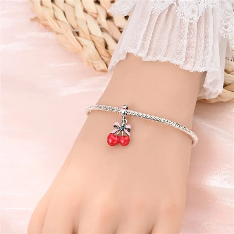 Asymmetrical Cherry Fruit Dangle Charm