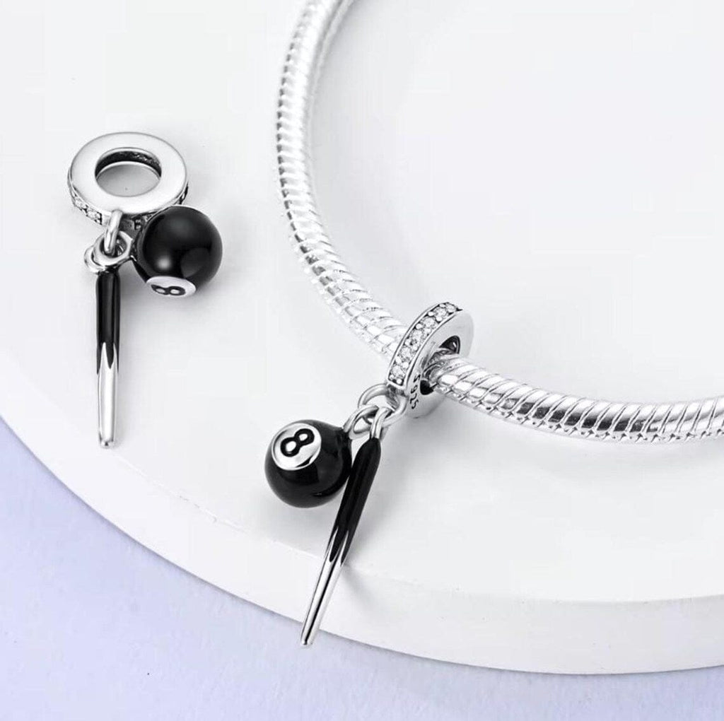 Billiard Eight Ball Dangle Charm