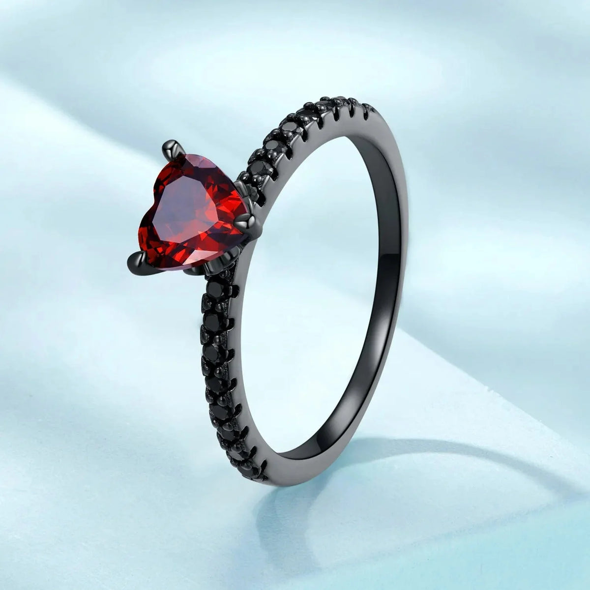 Black Punk Heart Ring
