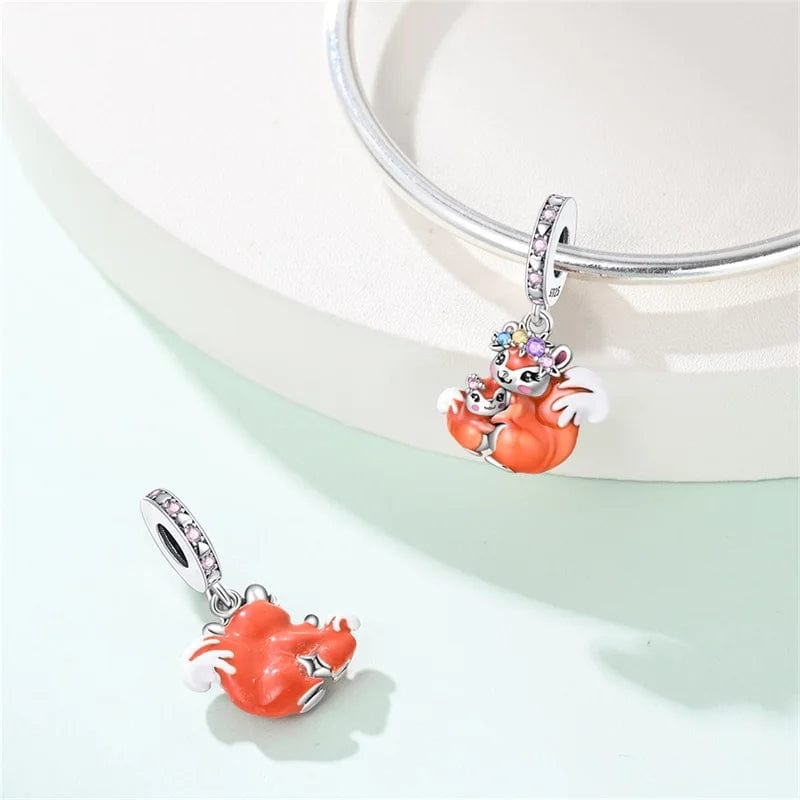 Blossom Crown Squirrel & Baby Dangle Charm