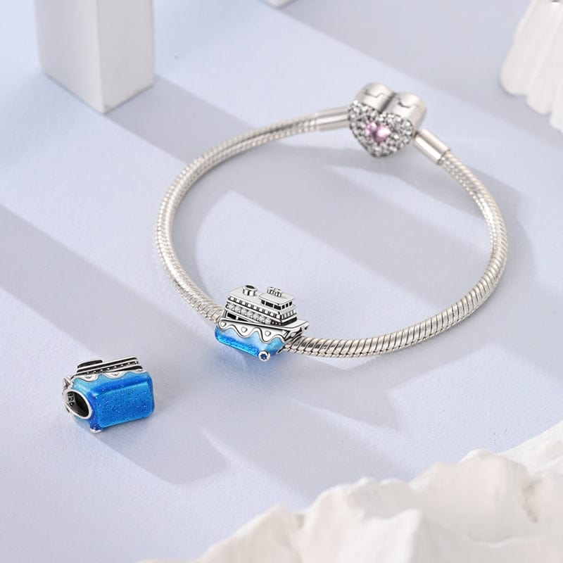 Blue Cruise Ship Charm