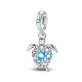 Blue Crystal Sea Turtle Dangle Charm