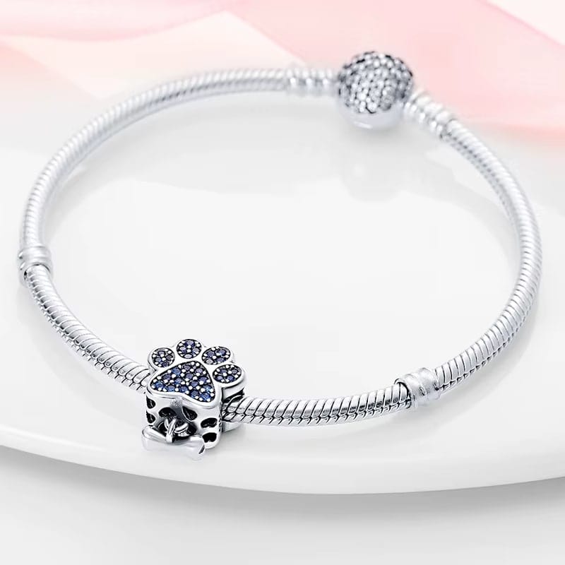 Blue Dog Paw Charm