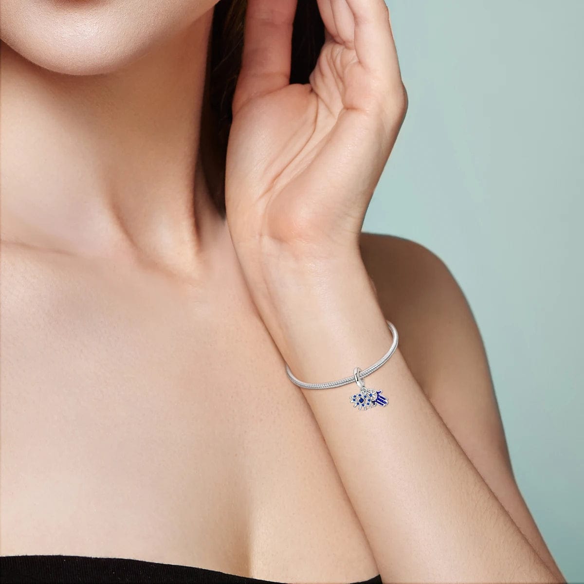 Blue Eye and Hand of Fatima Charm