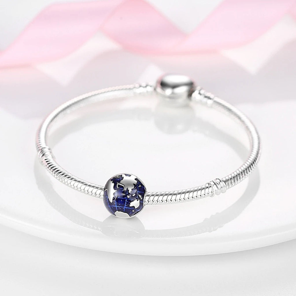 Blue Globe Clip Charm