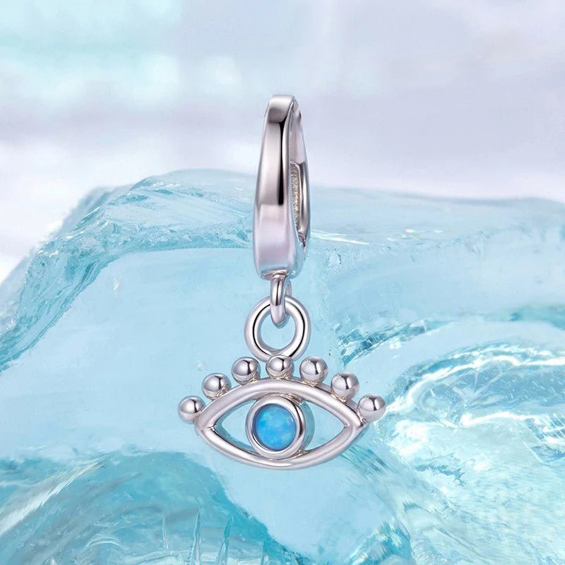 Blue Opal Evil Eye Protection Dangle Charm