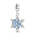 Blue Spinning Snowflake Dangle Charm
