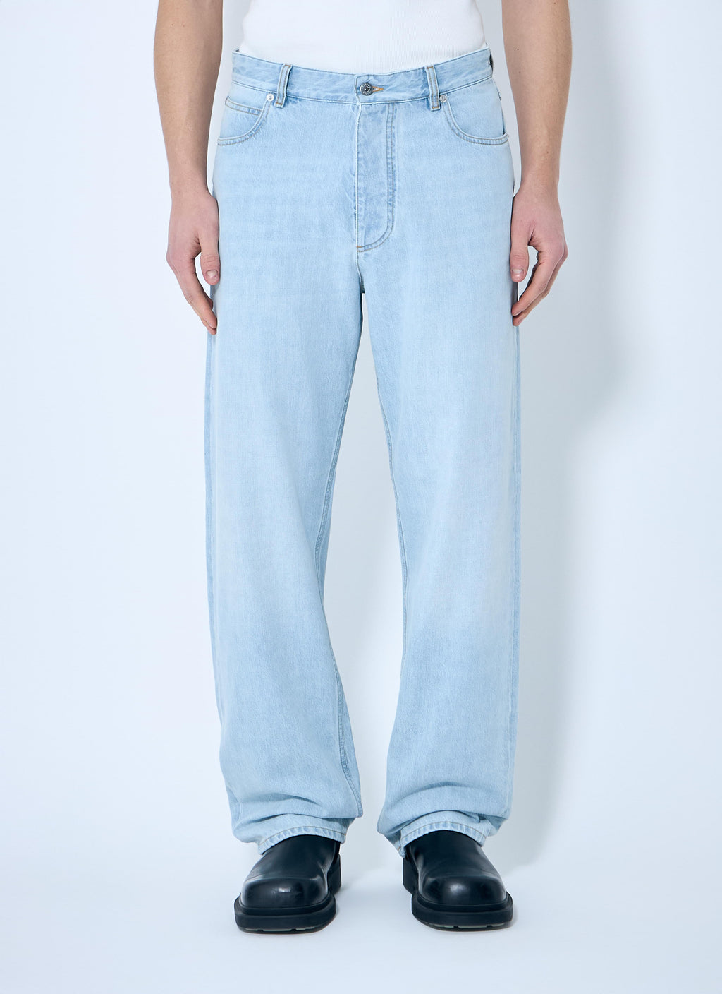 Bottega Veneta Men Extra Bleached Wide Leg Jeans