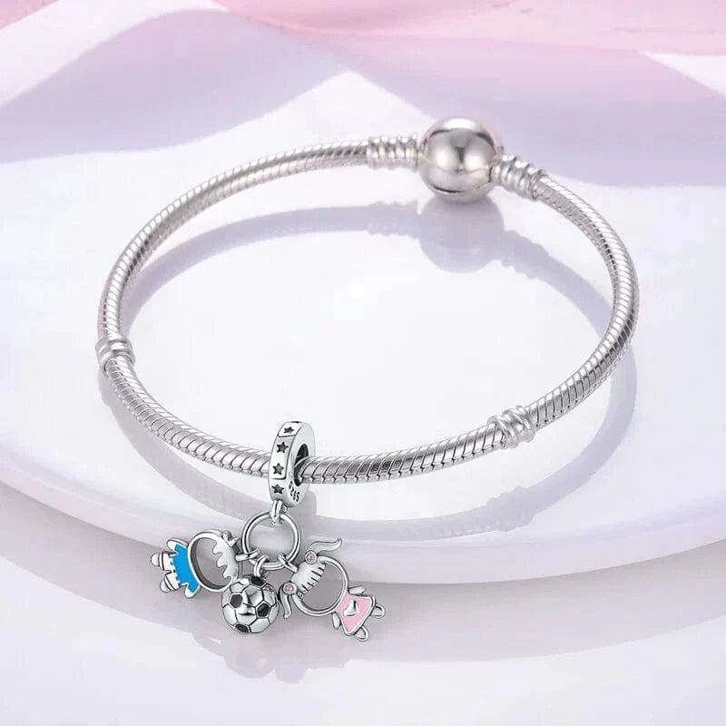 Boy & Girl Football Charm