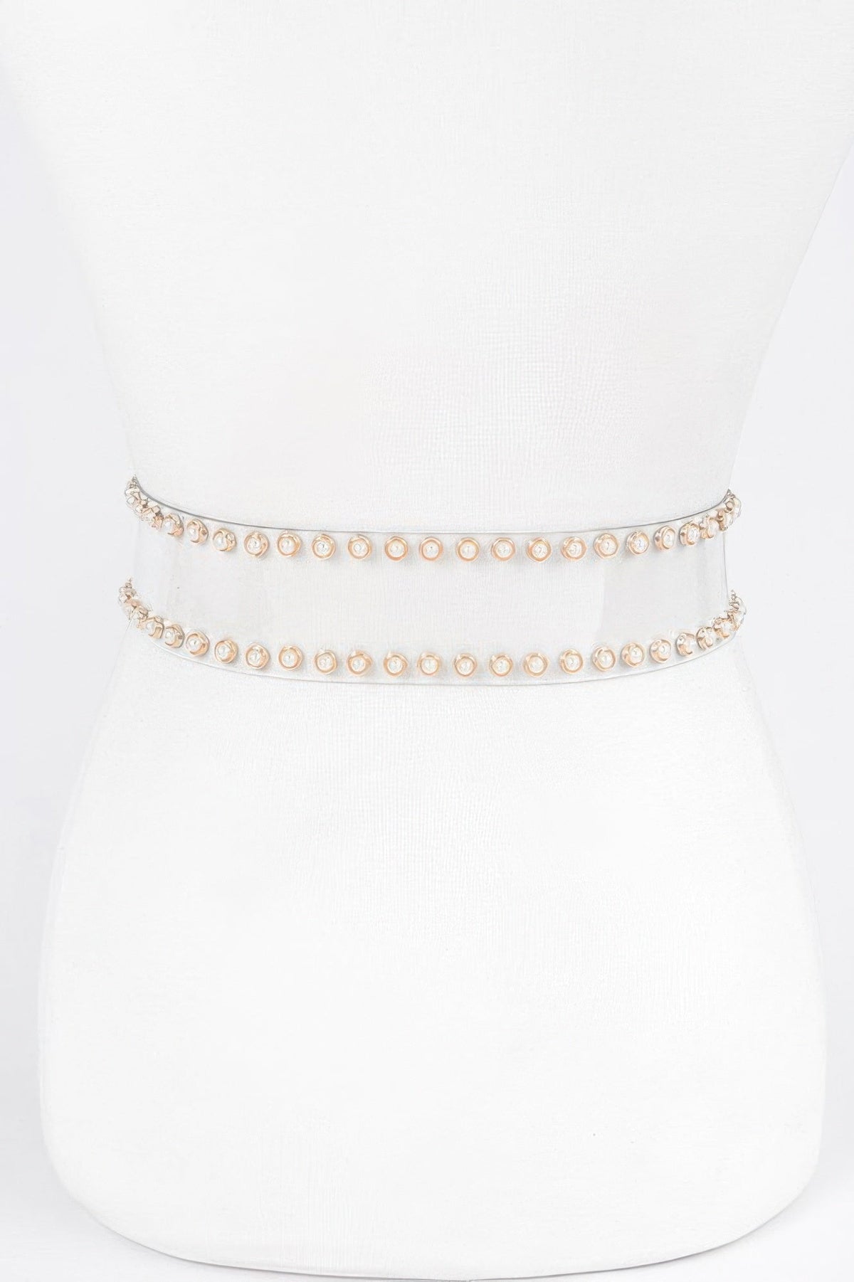 Rhinestone Buckle Plus Size Clear Belt W/stones