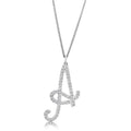 Silver Brass Chain Pendant with Top Grade Crystal in Clear