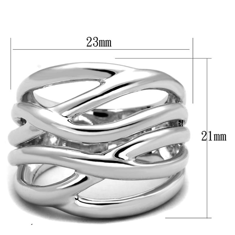 Rhodium Brass Ring with No Stone