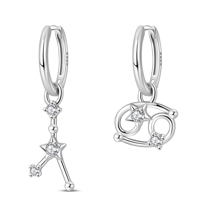 Cancer Constellation Zodiac Hoop Earrings