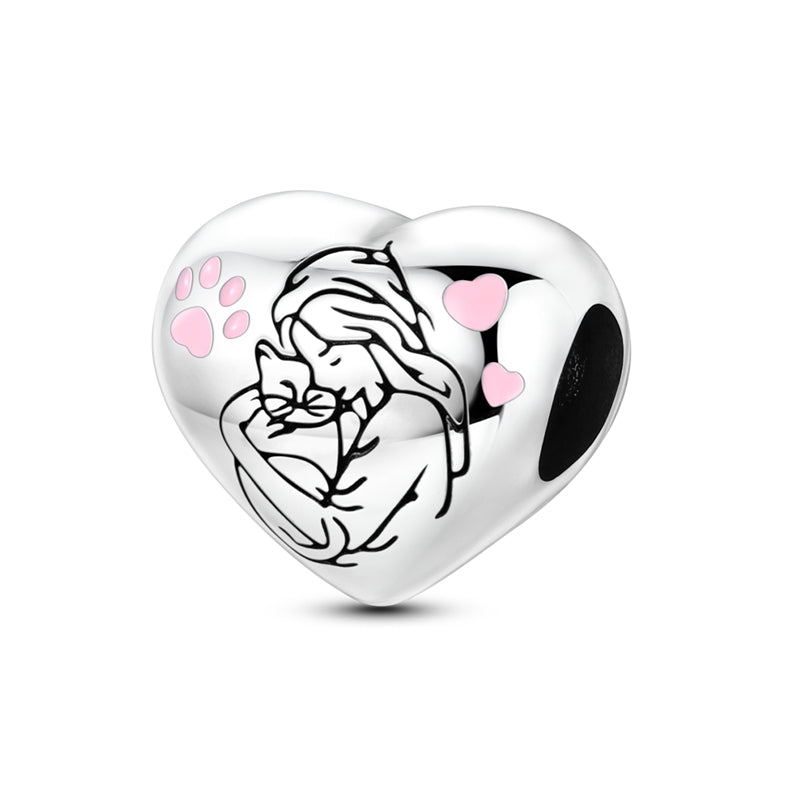 Cat Lover's Heart Charm
