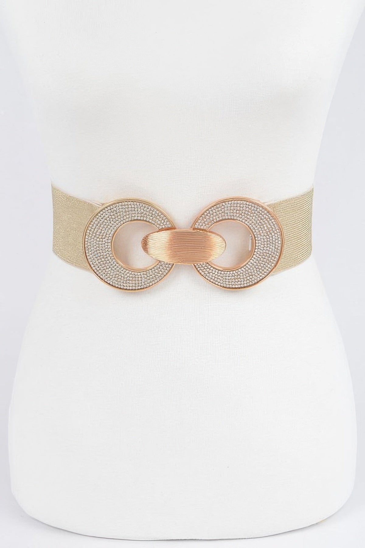 Rhinestone Two Buckle Elastic Belt