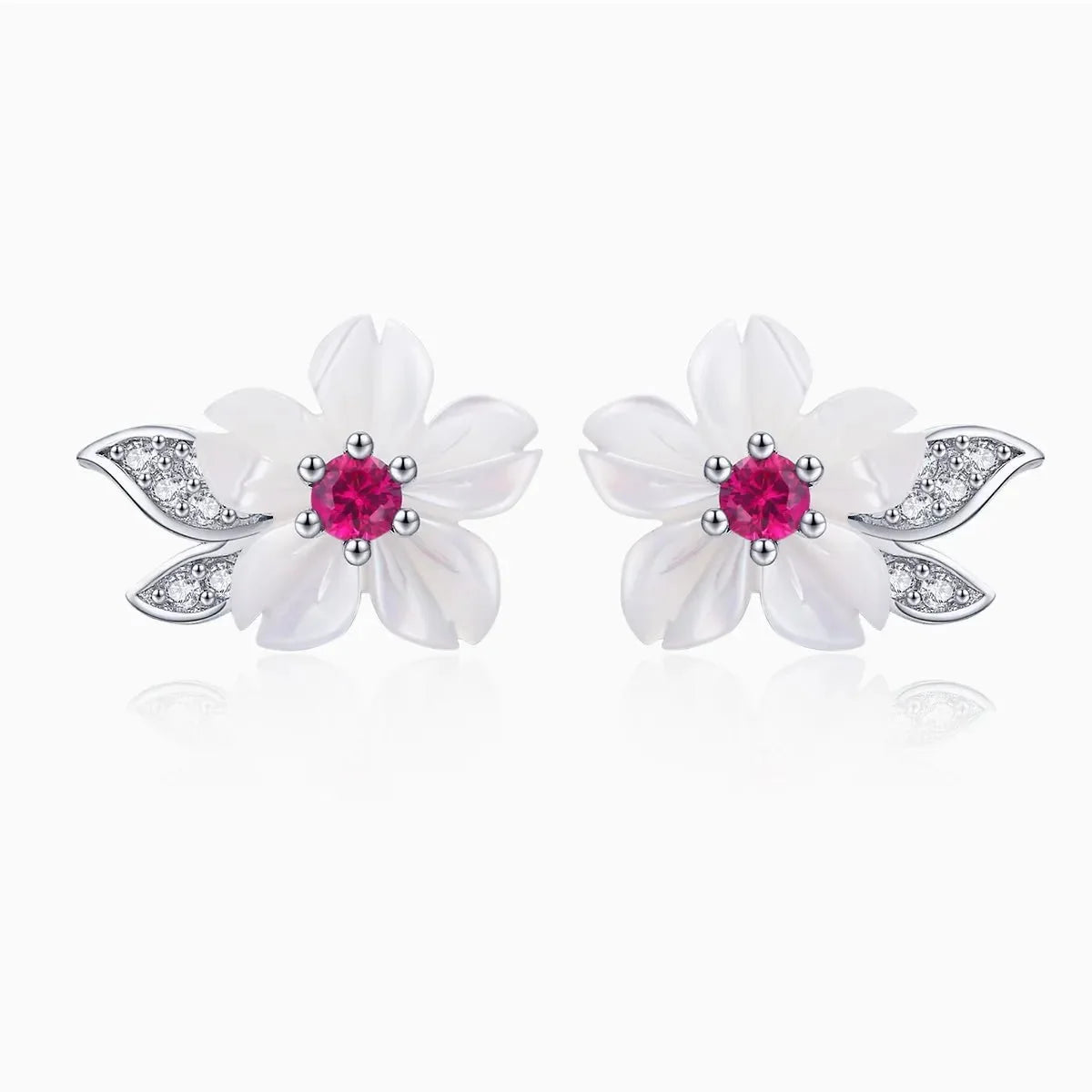 Cherry Blossom Radiance Stud Earrings