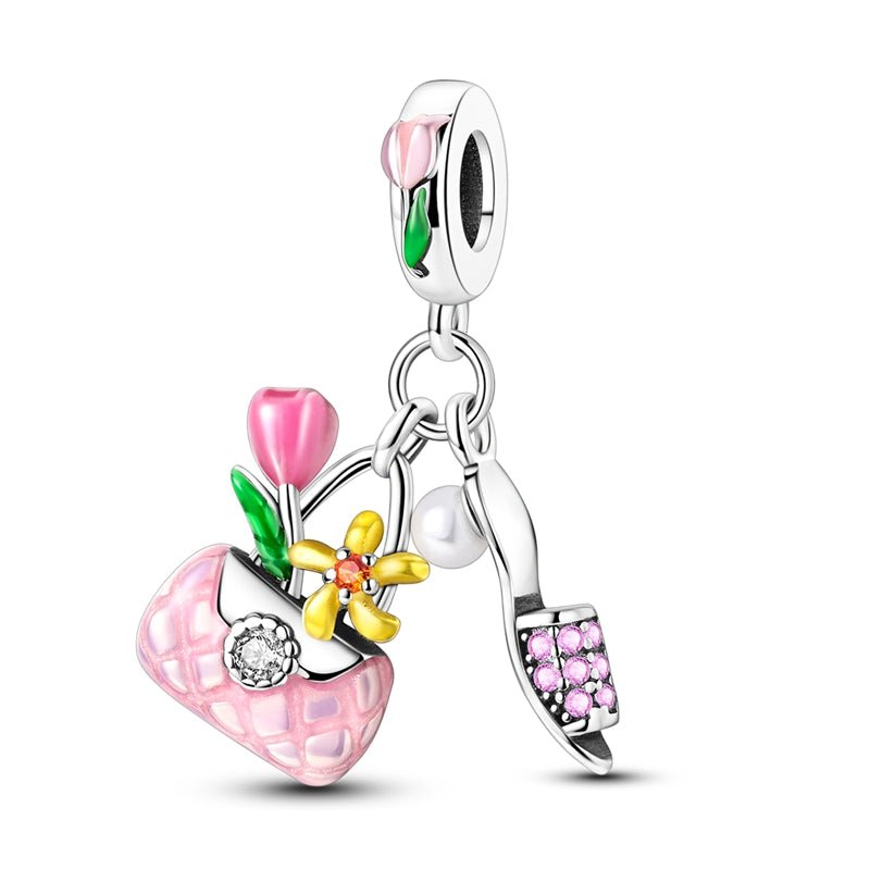 Chic Handbag & High Heel Dangle Charm